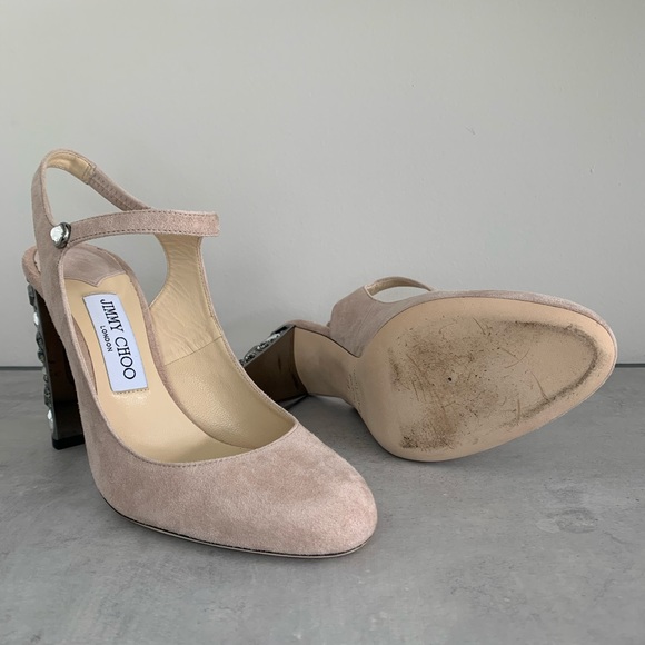 Jimmy Choo Meagan100 Pink Suede Ballet Shoe - Picture 6 of 16